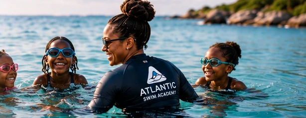 Illustrative Atlantic ocean swimming lesson in Bermuda