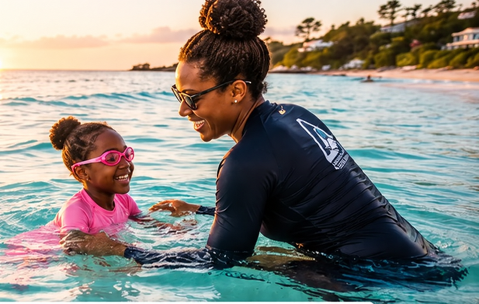 Illustrative Atlantic ocean swimming lesson in Bermuda