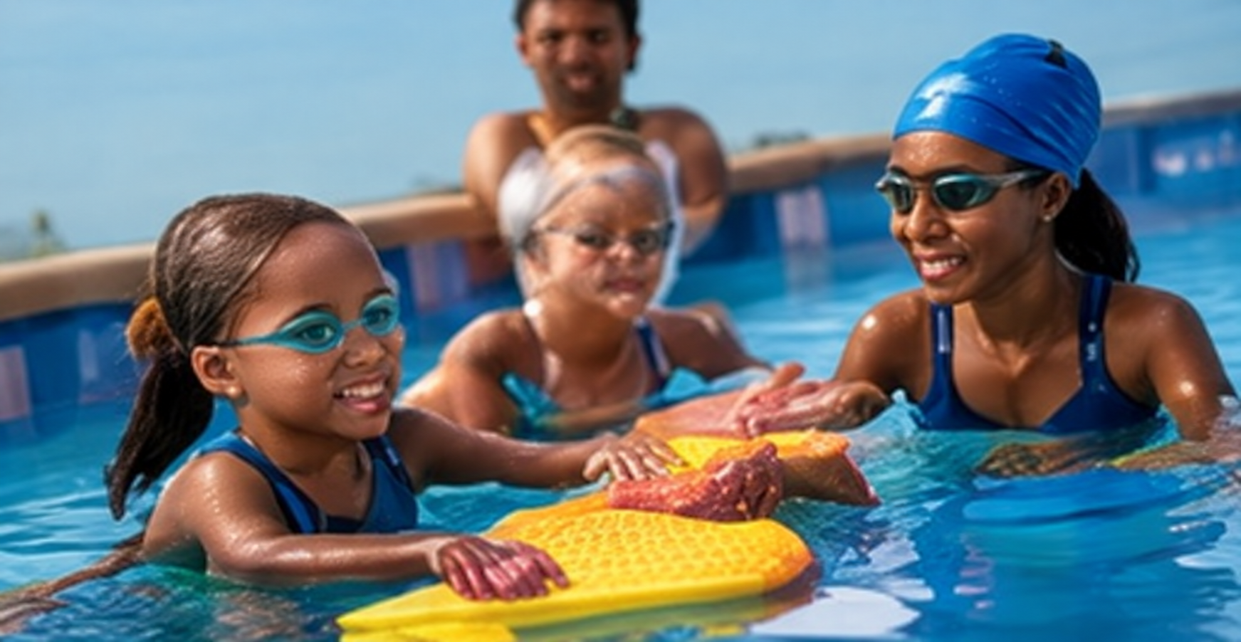 Illustrative Seasonal Pool Lessons scene